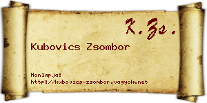 Kubovics Zsombor névjegykártya